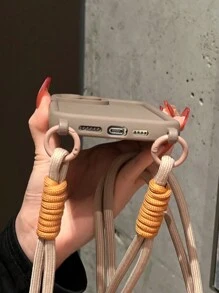 棕色 1 件手工编织长绳手机壳，带挂孔和 360 度保护，兼容 iPhone - 彩色 - 查看 4