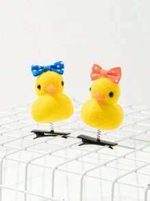 2 chiếc kẹp tóc hình gà con và vịt dễ thương kiểu Kawaii (Giao hàng ngẫu nhiên) Kẹp tóc càng cua, kẹp tóc cài đầu, đồ dùng học tập, phụ kiện tóc, phụ kiện đội đầu, phụ kiện tóc cho nữ, ghim cài tóc - Nhiều màu - Xem 4