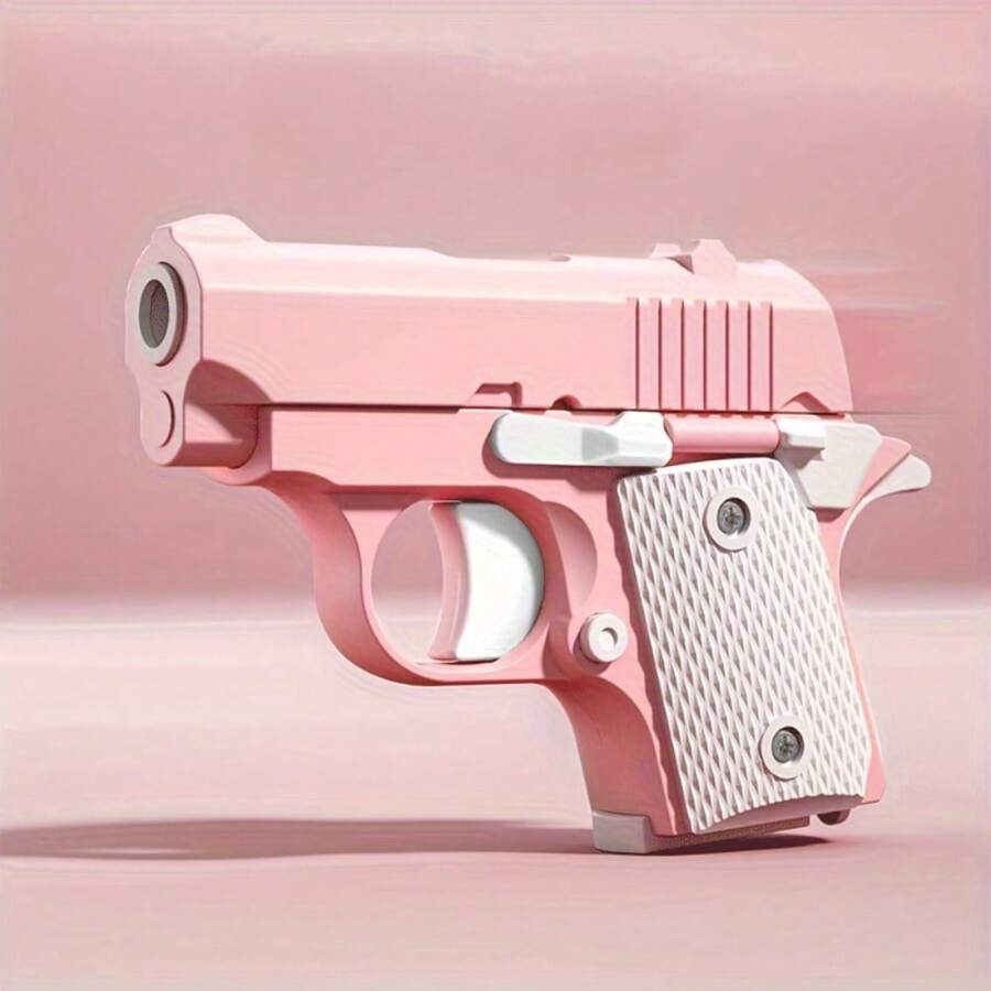 解壓小玩具3d列印可愛小手槍,可反沖,自裝子彈,不可發射。 - 粉色 - 查看 1