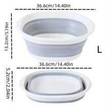 1pc Portable Multi-functional Laundry Basket Suitable For Students' Dormitory With Face Washing Basin, Clothes Drying Rack, Foldable Foot Bath Basin, Work Clothes Basket - White - View 3