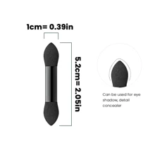 50pcs Dual Head Portable Makeup Brushes Set - Black - View 4