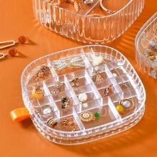 珠寶耳環收納盒,單層雙層透明珠寶盒(帶蓋),適合女士和女孩的耳環收納盒,耳環珠寶盒展示架,可用於耳環戒指手鍊項鍊手工藝品,是送給妻子女友女兒的新年禮物 - 無色 - 查看 7