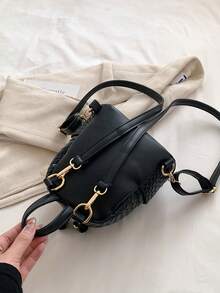 2024 Fashionable Mini Backpack, Versatile Travel Bag/Student Bag - Black - View 3