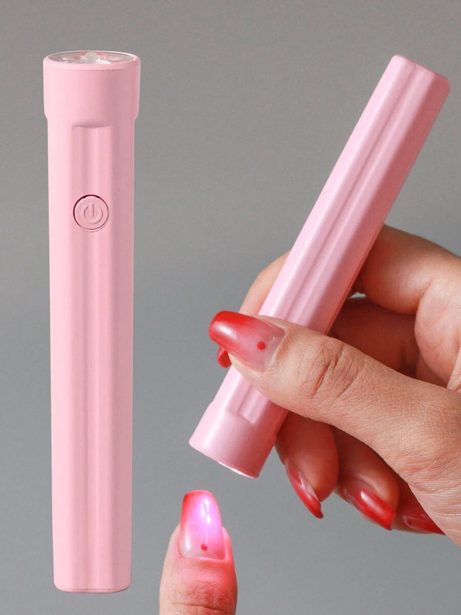 可攜式手持迷你光療美甲燈,適用於所有凝膠指甲油,快速充電usb美甲乾燥機,uv Led美甲燈閃光筆 - 粉色 - 查看 1