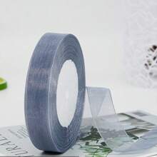 1roll 2cm Semi-transparent Organza Ribbon With Bowknot For Hair Accessory, Cake Baking, Gift Wrapping - Grey - View 1