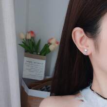 1pair Asymmetrical Pink Butterfly Earrings In Sterling Silver - Silver - View 7