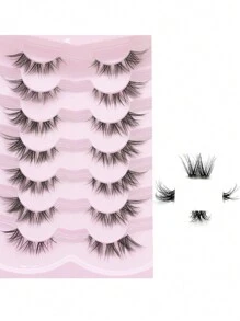 Cat Eye Lashes Natural False Eyelashes Cluster Lashes Look Clear Band Lashes Pack Light Volume Soft Strip Fake Eye Lashes 7 Pairs Multipack - Cat Eye Lashes - View 4