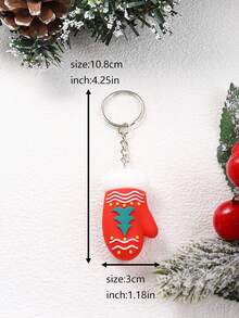 3pcs Cartoon Pvc Santa Claus Sock, Bell-shaped Keychains - Multicolor - View 5