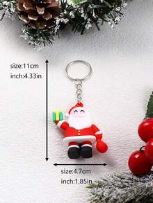 3pcs Cartoon Pvc Santa Claus Sock, Bell-shaped Keychains - Multicolor - View 3