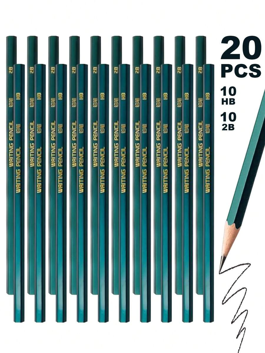 10pcs Hb + 10pcs 2b Pencils - Green - View 1