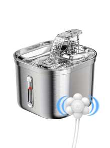 1pc 2.2l Usb-Powered Automatic Circulation And Filtration Stainless Steel Pet Water Bowl Wf120 With Sensor To Start Water Flow Automatically, Silent & Adjustable Water Pump Resistant To Corrosion And Algae Growth, Suitable For Cats And Dogs - Silver - View 13