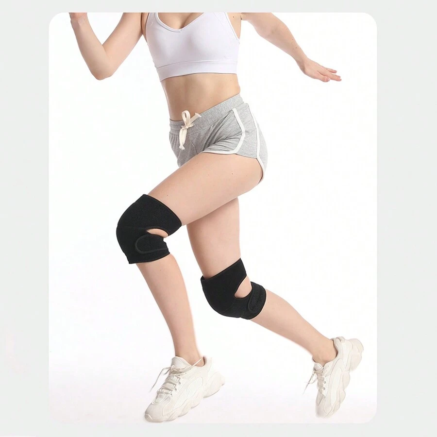 1片運動护膝,透氣加厚海绵,適用於户外跑步、骑行、徒步旅行,男女皆宜,可調節魔術貼帶