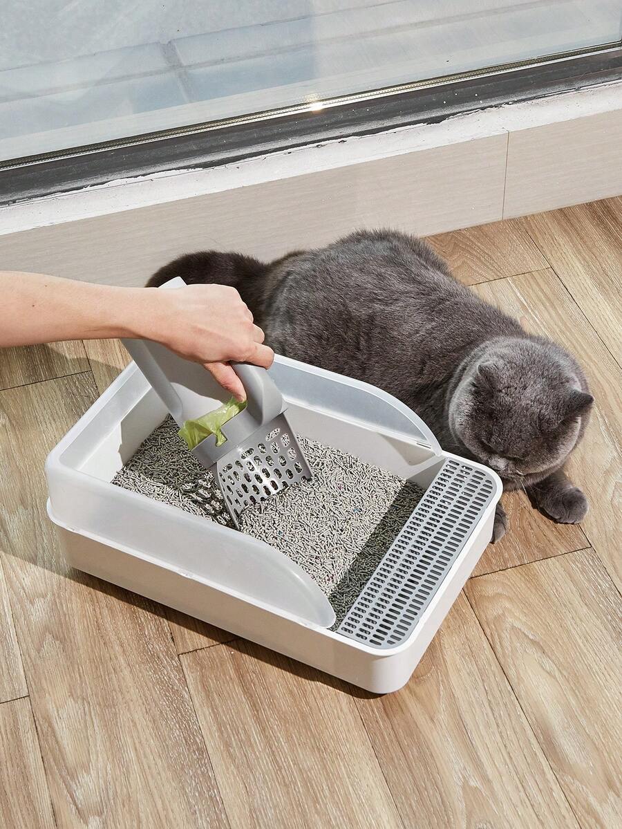 1pc Detachable And Portable Cat Litter Scoop, Suitable For Cat Litter Cleaning In Home - Grey - View 1