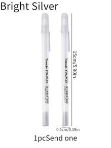 1 件裝金銀白三色筆美術學生手繪動漫設計白線筆高光繪圖線條筆 - 白色 - 查看 7