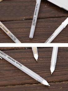 1 件裝金銀白三色筆美術學生手繪動漫設計白線筆高光繪圖線條筆 - 白色 - 查看 5