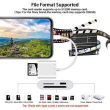 SD Card Reader Compatible With IPhone IPad,Micro SD Card Reader Memory Card Reader Plug And Play Trail Camera Viewer SD Card Adapter,Simultaneous Charging And Card Reading Micro SD Card Adapter - White - View 5