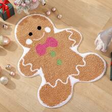 DeramHy home DeramHy Zuhause süße Lebkuchen Badematte für Badezimmer, weich saugfähiger Badteppich mit rutschfester Rückseite, waschbarer Badezimmerteppich für Weihnachtsdekoration, Badezimmerdekoration, Bodenbelag, Outdoor-Teppich, Fußmatte, Sommerbadzubehör, Schulanfang