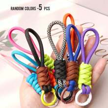 XIANG YU 12厘米彩色编织绳带挂绳钥匙扣适用于手机壳女士防丢失汽车钥匙链包挂配件钥匙圈休闲汽车配件包饰背包学校可爱哥特式 Y2k 包配件挂绳带身份证夹汽车配件包饰 - 彩色 - 查看 14