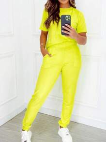 Women Two-piece Outfits - 黃色 - 查看 1