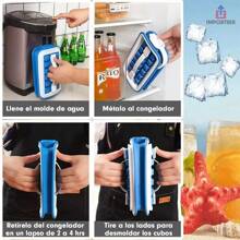 AMAZING VISION Ice Bucket Silicone Mold Ice Cubes For Drinks Portable Bottle For Bar Kitchen Ice Cubes Cubes, Ice Bucket Silicone Mold Ice Cubes For Drinks Portable Bottle - 藍色 - 查看 7