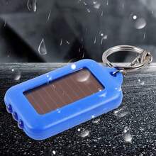 1個時尚迷你多功能太陽能led鑰匙扣,明亮小手電筒創意禮物 - 藍色 - 查看 7