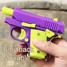 解壓小玩具3d列印可愛小手槍,可反沖,自裝子彈,不可發射。 - 粉色 - 查看 2