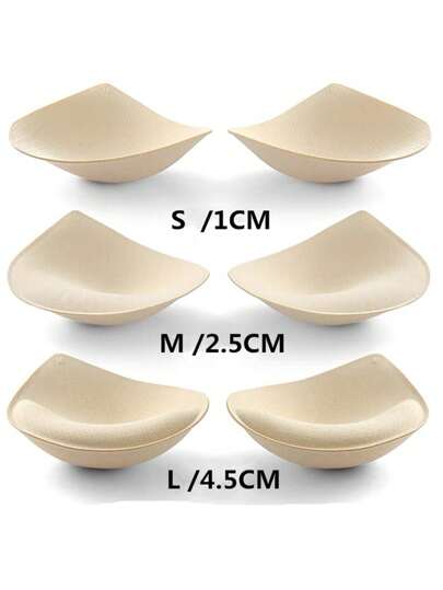 2pcs Flesh-colored Latex Bra Pads Suitable For Sports Bras And Bikini Swimsuits