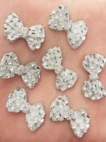 20pcs Random Mix Color Resin Shiny Butterfly With Rhinestone Decor Sticker For Diy Scrapbook, Mobile Phone Case, Decor, Earring Making And Craft Decoration Valentine's Day - Multicolor - View 6