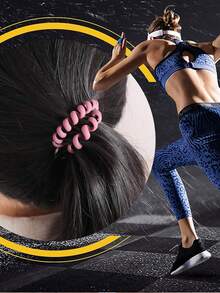 1件多色可選通用彈性男女手腕帶,手腕鑰匙扣手鍊手帶,彈性螺旋手腕繞帶,含手鍊扣手腕保持器適用於桑拿、健身房、游泳池、身份證和戶外運動 - 粉色 - 查看 5