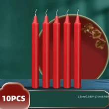 10支/紅蠟燭 - 紅色 - 查看 1