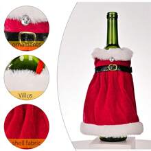 1pc, Creative Red Wine Bag, Christmas Dress Wine Bottle Cover, Christmas Skirt Wine Bottle Decoration, Christmas Red Wine Cover