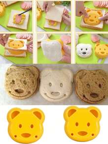 1pc Lovely Bear Shaped Sandwich Bread Mold, Baking Diy 3d Breakfast Making Tool For Family