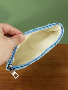 Exquisite Wavy Embossed Pattern Travel Makeup Bag, 1pc Large Capacity Fashion Toiletry Handbag Bath Shower Bag Multifunctional Cosmetic Organizer Pouch Case Portable Cosmetics Brush Storage Clutch With Zipper Closure for Lipstick, Brush, Skincare, Mobile Phone, Coin, for Home, Travel, Vacation and School Use - Multicolor - View 4