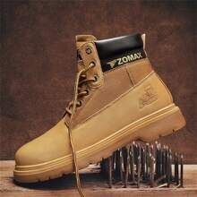 男士工作安全鞋,高筒機車靴,不易斷裂的鋼頭靴,勞動保護安全鞋,建築工地大黃靴 - 黃色 - 查看 6