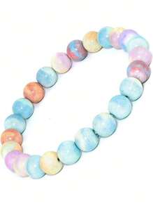 DAZCOLO 1入珠寶戴品,波西米亞極簡風格,自然8mm寶石串珠手鍊-女士度假、聚會、節日裝扮完美之選 - 彩色 - 查看 28