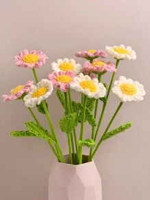 1朵手工編織雛菊花,感恩節、聖誕節、客廳/臥室裝飾、情人節禮物、送給女士的禮物