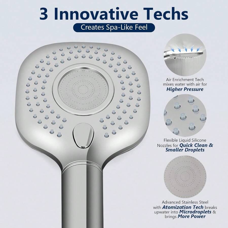 Filtered Shower Head With Handheld, High Pressure With Filter For Hard