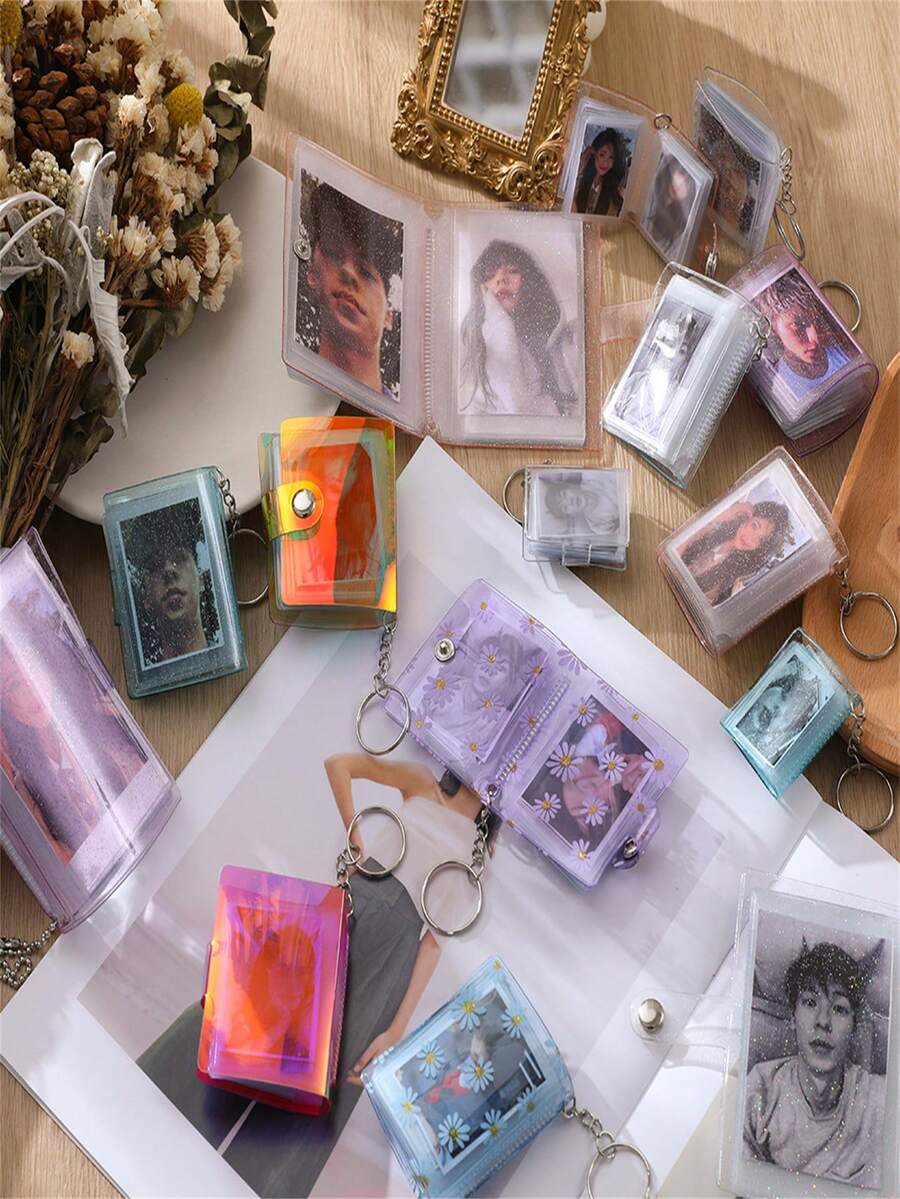 1英寸kpop活頁夾llavero相片卡套鎖匙扣instax Mini相片集,適合放置幻燈片、韓國偶像卡片,收藏書 - 彩色 - 查看 1