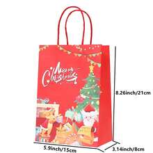 5 件裝糖果、堅果和零食聖誕禮物袋,禮袋,卡通設計小禮品袋,適合聖誕派對,帶蘋果形袋