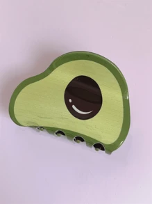 1件閃亮的人造水果鱷梨髮卡適用於女士,簡單可愛的髮夾,適用於日常使用,工作和旅遊