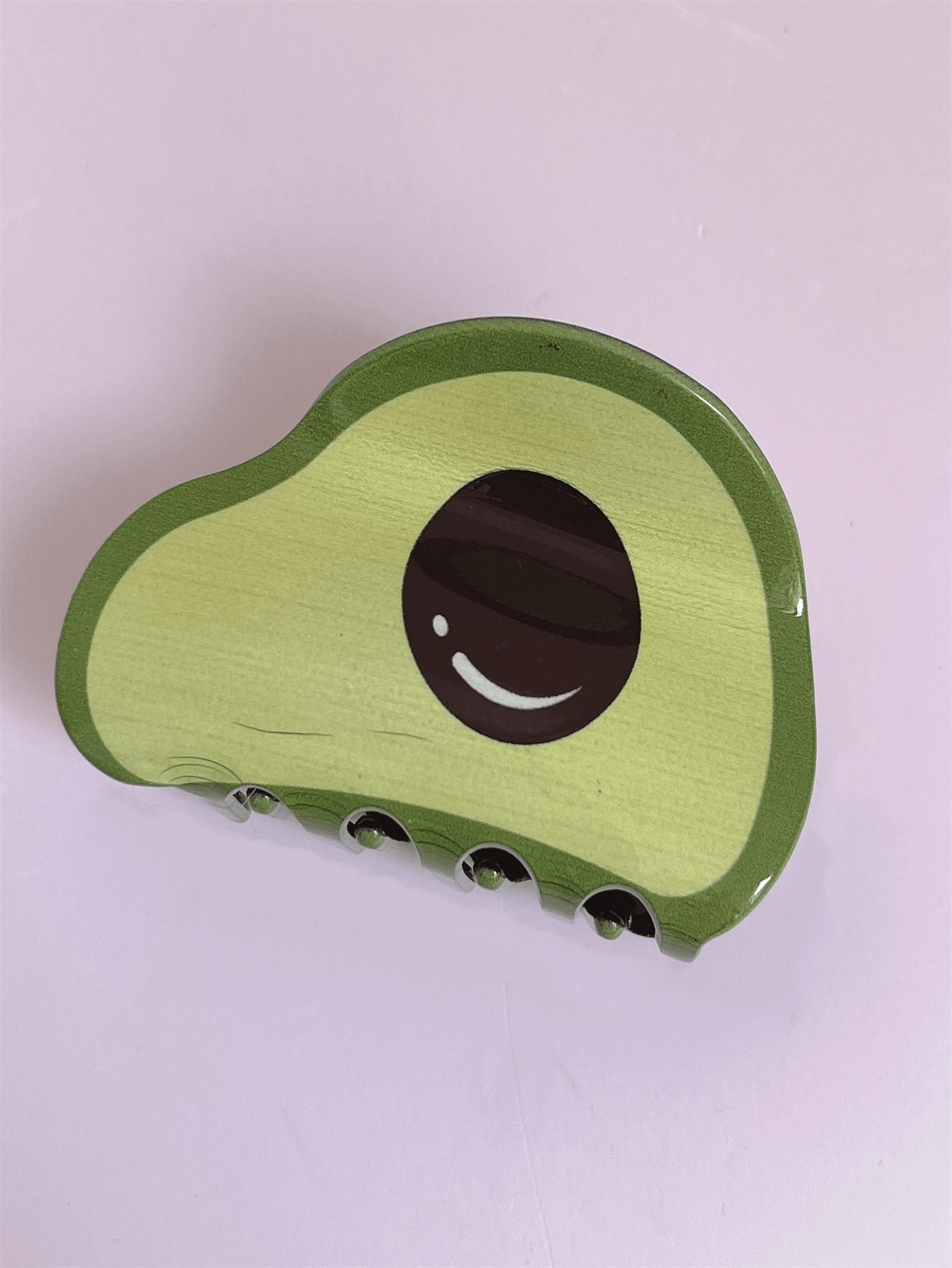 1件閃亮的人造水果鱷梨髮卡適用於女士,簡單可愛的髮夾,適用於日常使用,工作和旅遊