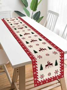 1 Miếng Giáng Sinh
 Tuần lộc Và Cây thông noel Mẫu Thiết kế Polyester Giáng sinh Khăn trải bàn , Khăn trải bàn Bàn Lá cờ Hoàn hảo Đồ trang trí Đối với Gia đình Tiệc Giáng sinh , Giáng sinh Phòng Trang trí - Nhiều màu - Xem 4