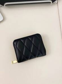 1pc Solid Color Stitched Design Short Zipper Wallet For Daily Use Date Present Card Holder Wallet Business Card Holder Credit Card Holder Women For Women Wallet Mini Wallet Purse Wallet Card Wallet