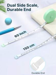 Macaron Color Measure tape Portable t60-Inch 1.5 Meter Soft Retractable for School Body Tailor Sewing Craft Cloth - Pink - View 5