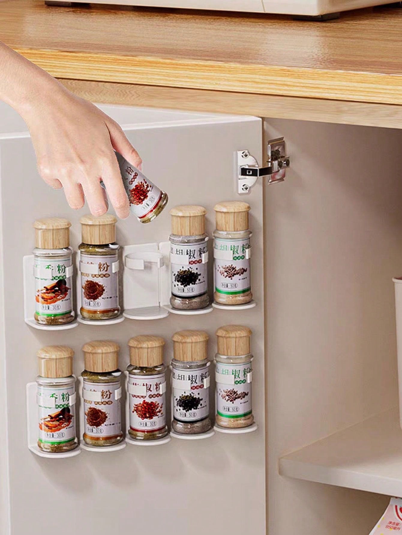 1pc No Drilling Wall Mounted Storage Rack For Kitchen Condiment, Spice ...