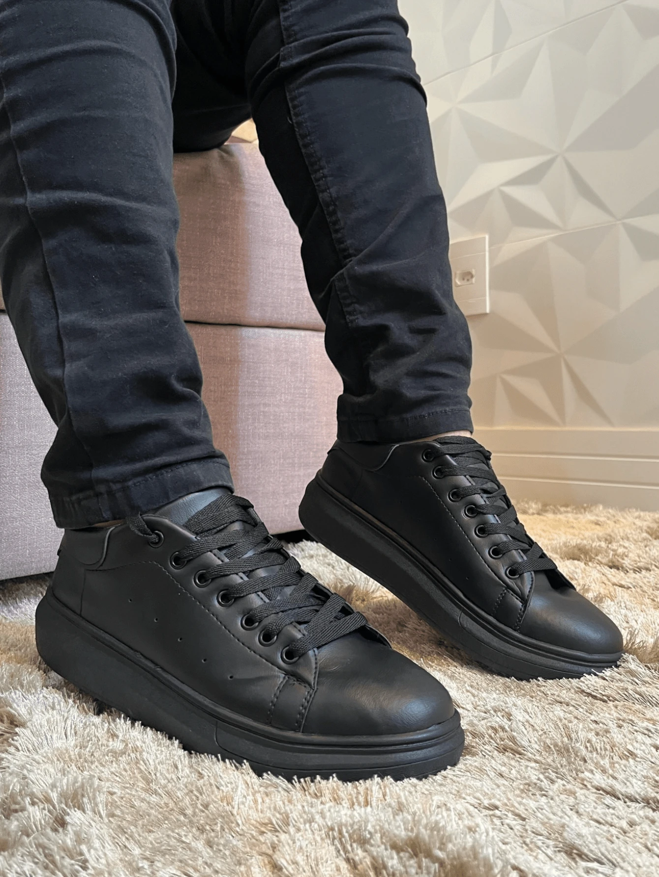 Men Sneakers - 黑色 - 查看 1