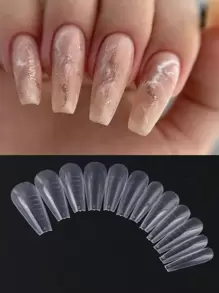 48入組雙向快速打造指甲模具提供全套指甲幾何形狀,用於指甲多元延伸凝膠,塑膠模具上模具修飾美甲工具,棺材假甲模具半覆蓋建造凝膠美甲,亦適用於自家diy