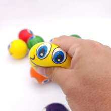 1pc Cartoon Sponge 6.3cm Colorful Emoji Ball / Mood Ball, Random Style, Funny Stress Relief Squeeze Ball, Office Interactive Toy, Party Gift - Multicolor - View 7