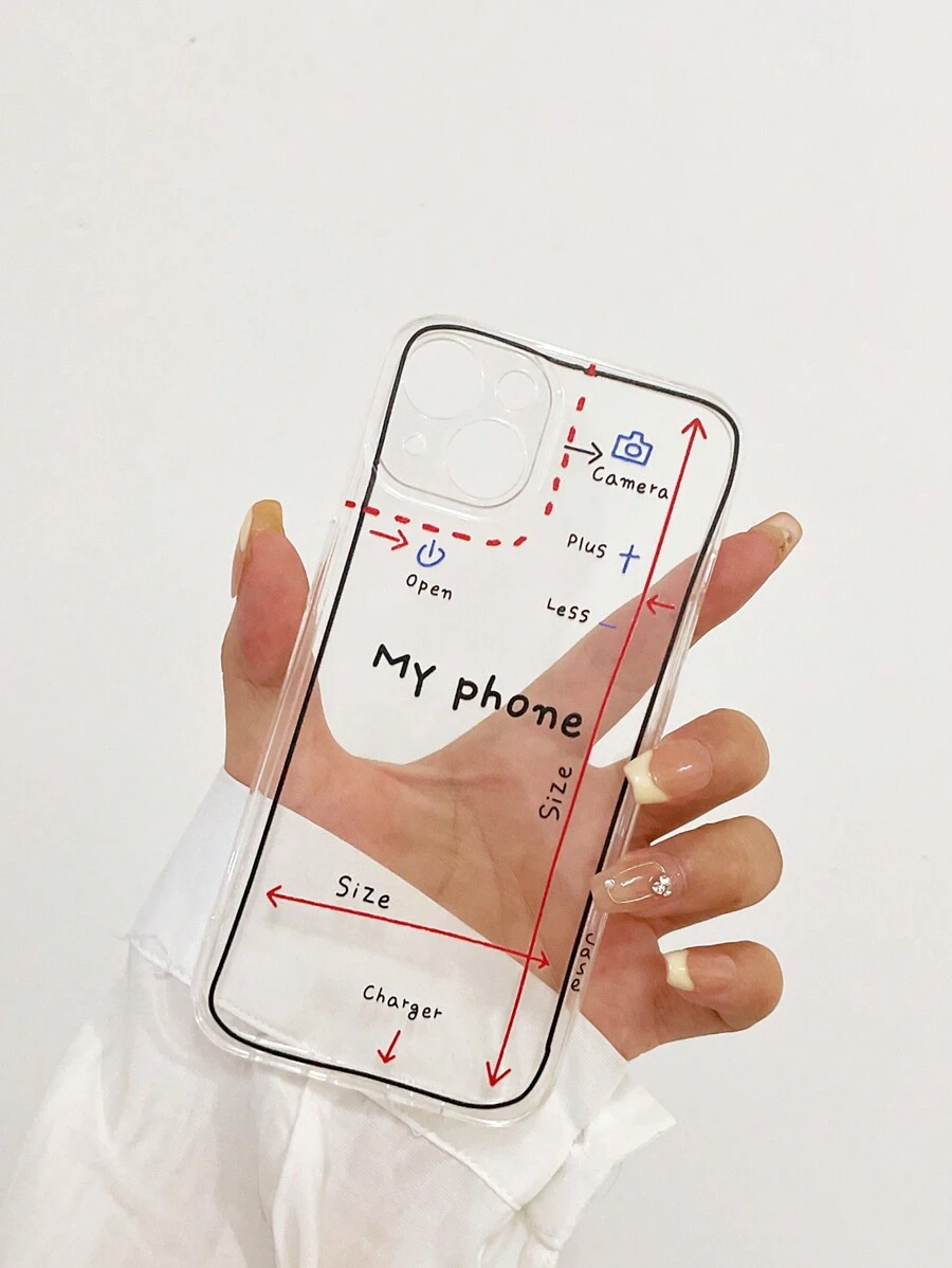 Letter Graphic Case Compatible With iPhone - Clear - View 1