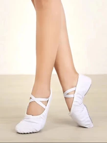 Women Black Shoes, Black, White,Pink & Brown Dance Shoes, Soft Leather Flats Ballet Shoes, Women Ballet Shoes Stretch Canvas Adult Ballet Slippers Split Sole Yoga Dance Shoes